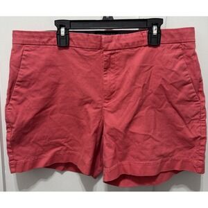 Banana Republic Women's Pink Salmon‎ Chino Mid Shorts 97% Cotton - Size 10